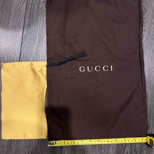 Gucci Chocolate Brown and Mustard Gold Dust Bags (2) ORIG $95+